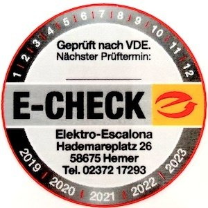 E-Check Prüfzeichen des Elektrohandwerks